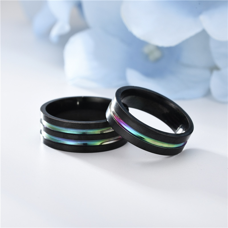 Wholesale Fashion Titanium Steel Contrast Color Ring Nihaojewelry display picture 2