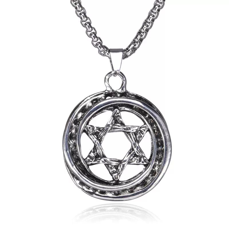 热销欧美复古吊坠挂饰朋克 罗马文轮胎车轮坠男士个性 时尚 项链