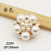 Hair accessory handmade, metal beads from pearl, gold and silver, flowered
