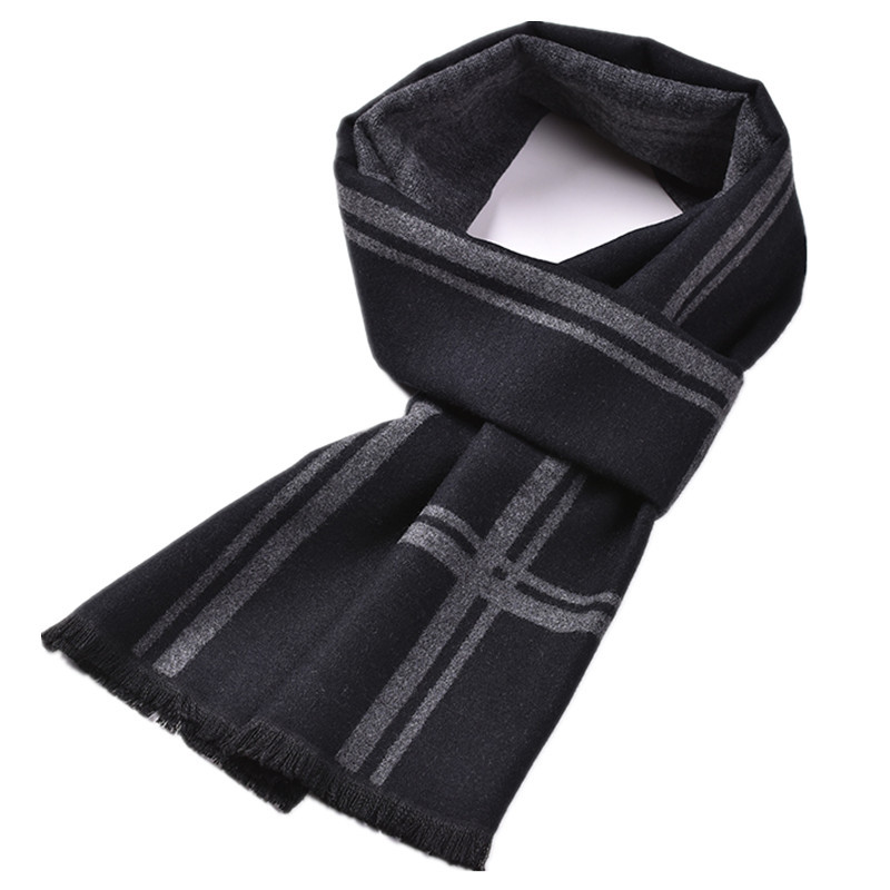 Factory spot new men's scarves winter warm imitation cashmere scarf male young lattice business scarf