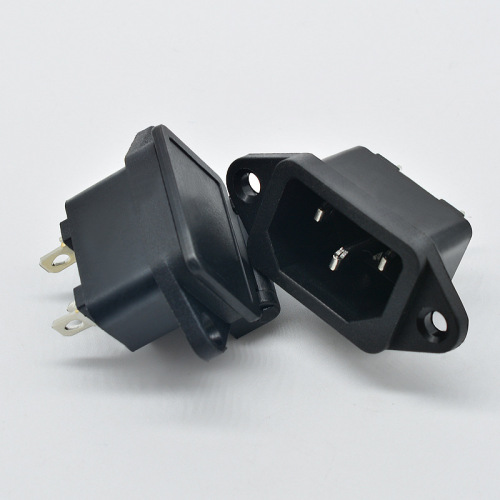 AC power socket with angled ears, waterproof, covered, three-legged, vertical type, with screw holes for connecting household appliances