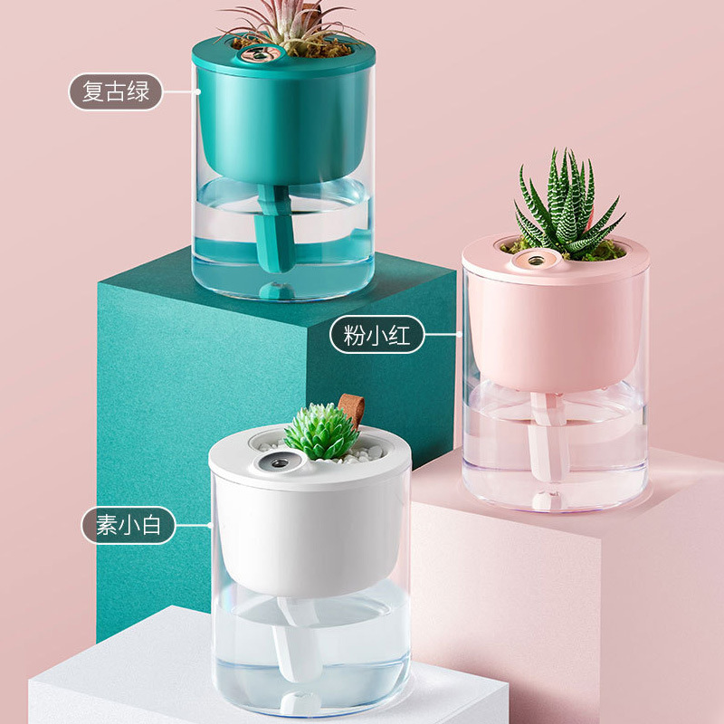 새로운 키보드 창조적 인 작은 생태 가습기 홈 미니 침실 데스크탑 화분 음소거 USB 작은