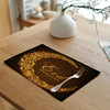 Cross -border home tablecloth new cotton and linen meal cushion cloth golden moon coaster Middle East printed insulation pad Western dining napkin