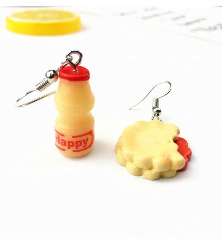 Hamburger, Cake Pattern Women'S Gender 1 Pair Novelty Hamburger Cake Resin Women's Earrings