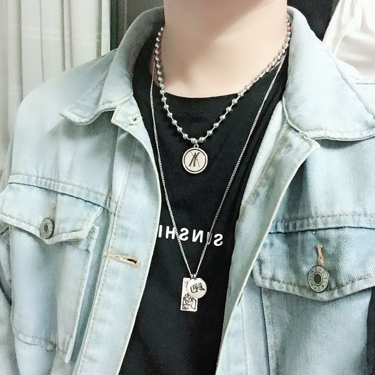 欧美嘻哈硬币项链女封帆同款蹦迪吊坠钛钢饰品厂家直销批发可代发|ms