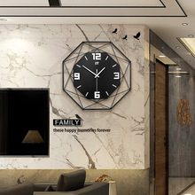 北欧时尚钟表挂钟客厅创意时钟家用金属装饰石英钟亚马逊爆款挂钟