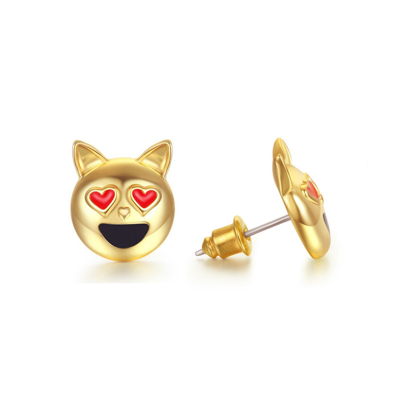 Alliage Huile Dégoulinant Mode Sourire Emoji Chiens Coccinelles Boucles D&#39;oreilles Nihaojewelry display picture 10