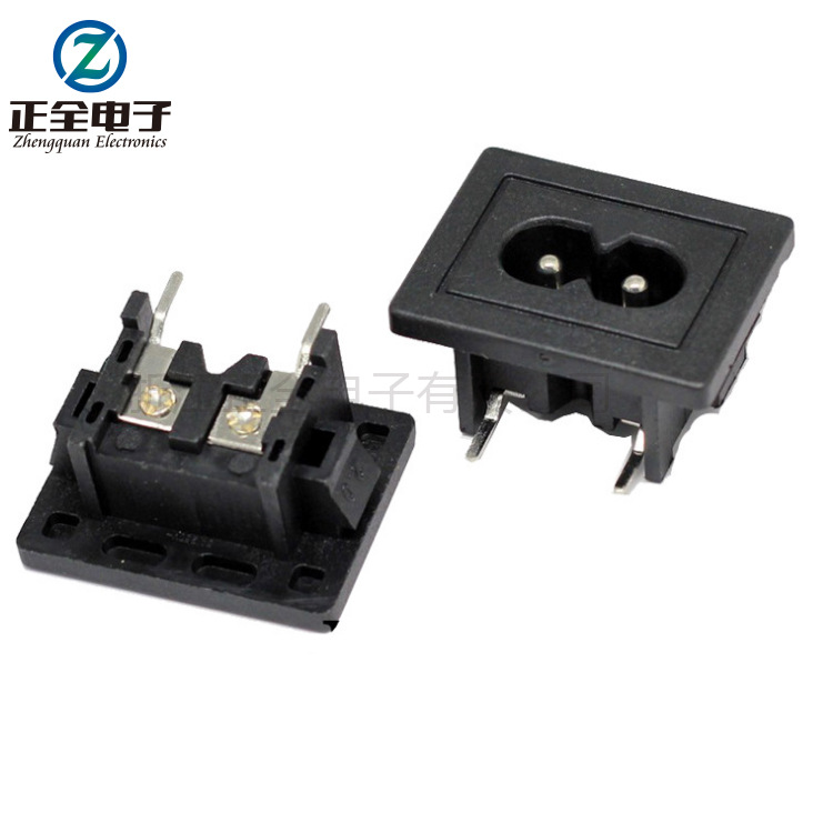 厂家供应AC电源八字插座 AC024A ac电源插座母座 AC大八字尾插座