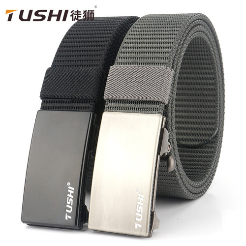 2019 New Belt Men's Automatic Buckle Business Casual Belt Men's Belt Nylon Belt Manufacturer Wholesale