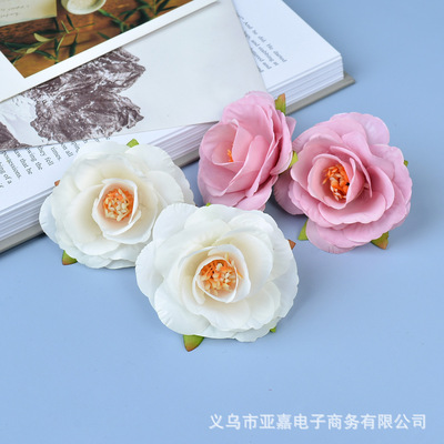Simulation flower head Hand made ceramic flowers background Decorative wall Flower head Artificial flower Wedding celebration DIY Floral silk flower customized