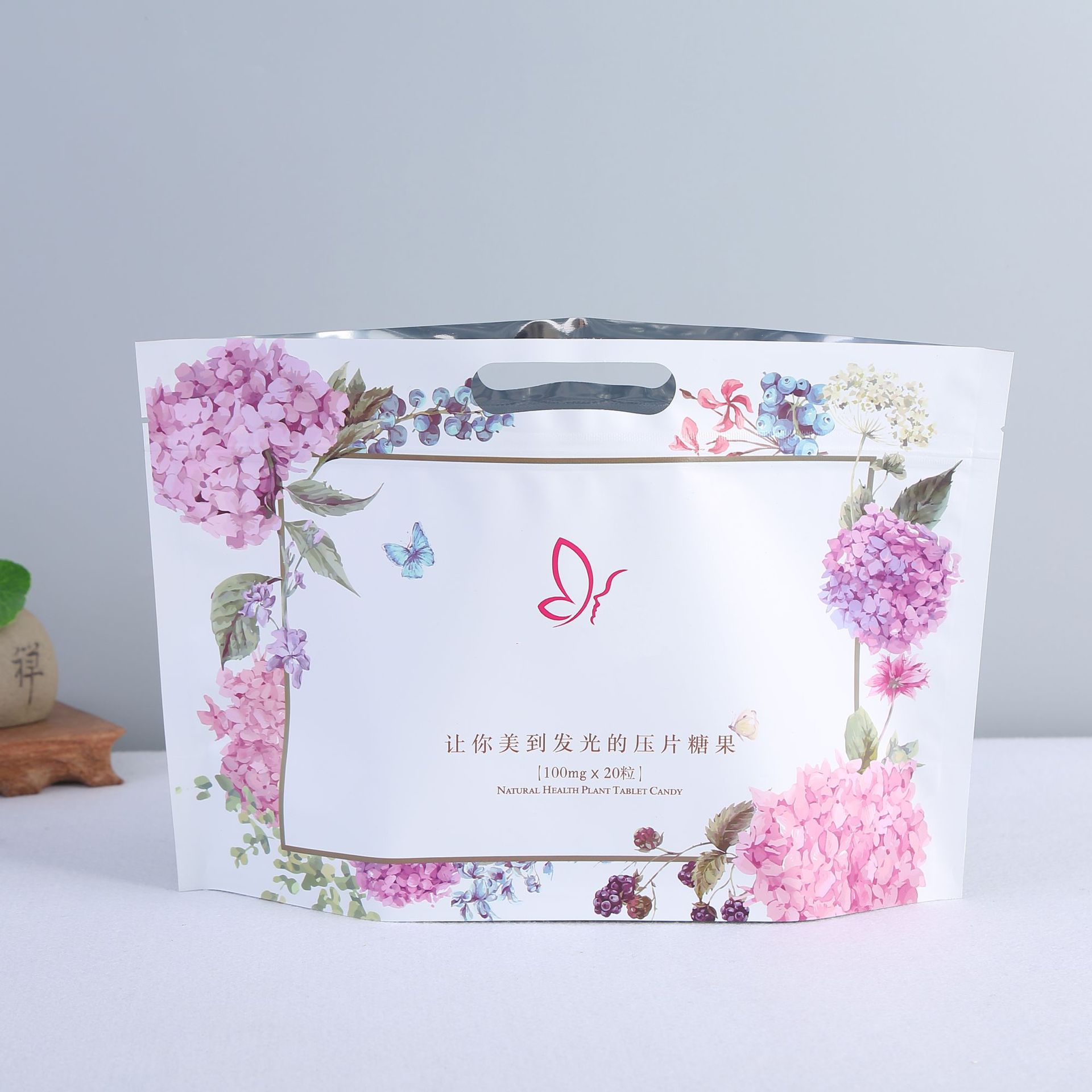 彩印食品包装袋定做 喜糖糖果手提袋子塑料自立自封袋镀铝拉链袋