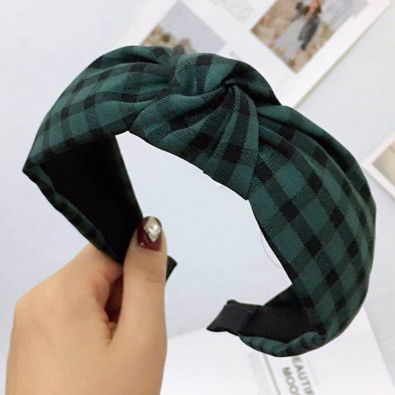 En Gros Nouveau Bandeau Coréenne Noeud Dans Le Milieu Plaid En Épingle À Cheveux Japonais Et Coréen Simple Large Non-slip Cheveux Accessoires Bandeau Pour Les Femmes display picture 7