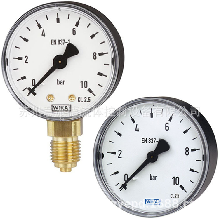 WIKA压力表 111.10.160，0-2.5mpa1.6级黄铜径向 螺纹G1/2