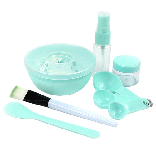 Facial mask bowl and stick set 9-piece DIY tool beauty brush compressed facial mask paper bubble bottle measuring spoon with silicone brush