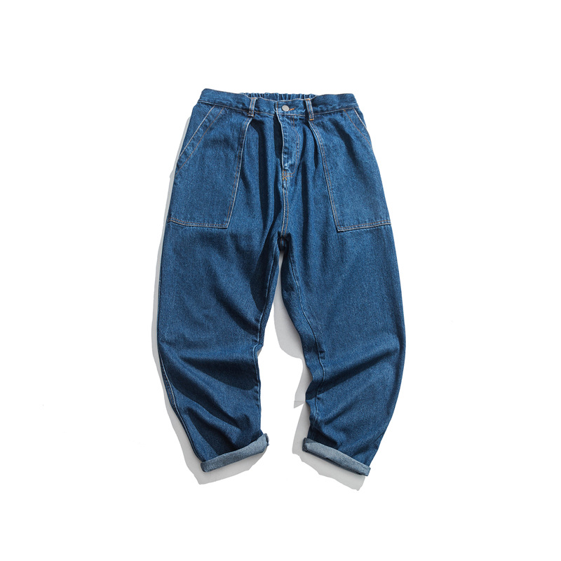 南夏乔装秋季新自制宽松纯色阔腿裤日系复古潮牌百搭休闲裤男K128