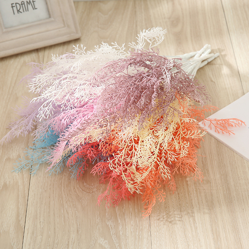 Artificial Flower 5-Pronged Plastic Phoenix Tail Grass Matte Wedding Arrangement Accessories Home Decoration Immortal Artificial Flower Cross-Border Wholesale Artificial Flower 5-Pronged Plastic Phoenix Tail Grass Matte Wedding Arrangement Accessories Home Decoration Immortal Artificial Flower Cross-Border Wholesale