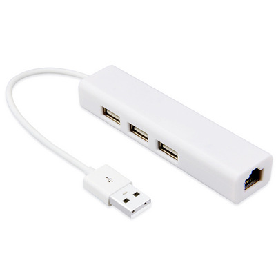 USB转百兆网卡+USB2.0HUB多功能集线器 扩展坞百兆网口免驱ABS