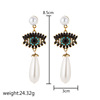 Retro earrings, accessory from pearl, European style