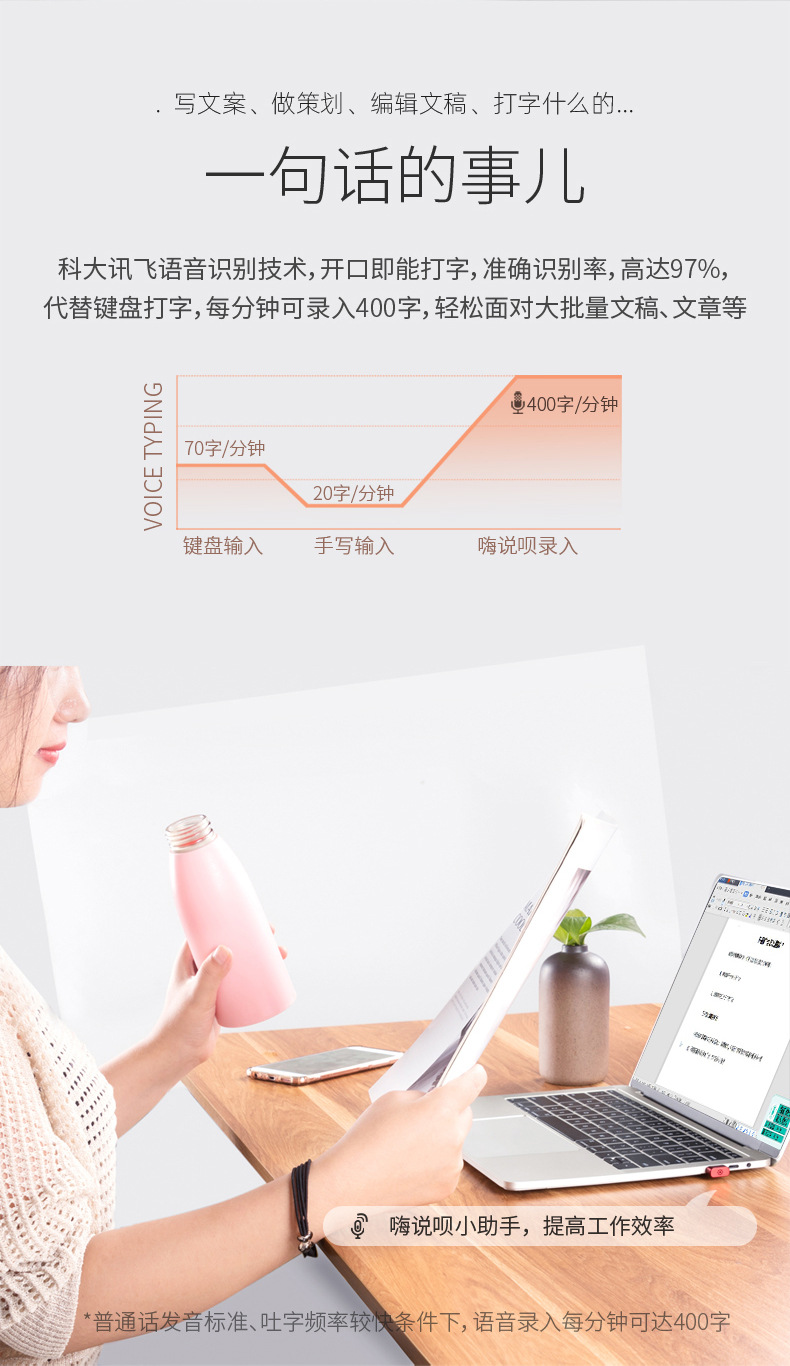Hi Shuobo AI Smart Computer Genie, an intelligent voice typing wonder, voice-to-text mouse, keyboard and microphone undefined