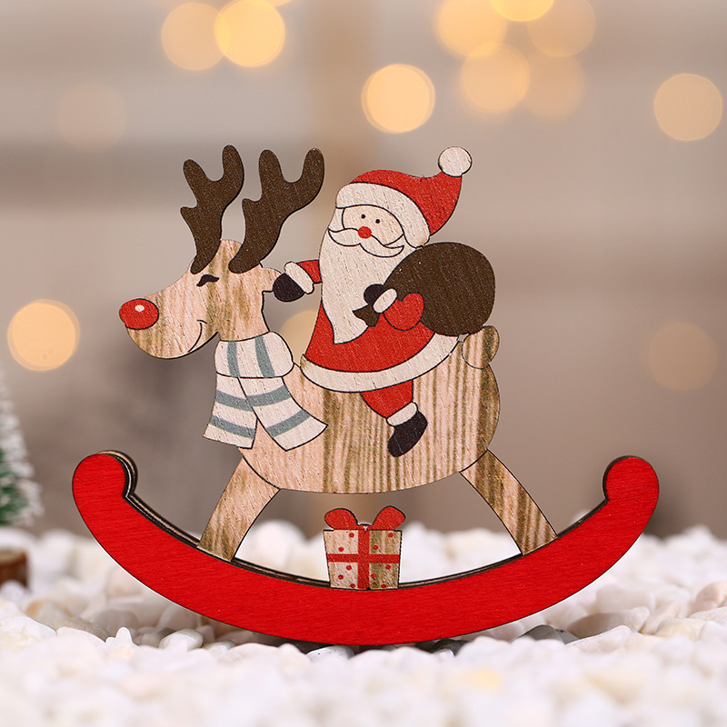 Christmas Cute Santa Claus Snowman Elk Wood Party Ornaments 1 Piece display picture 4