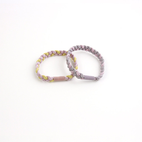 Korean ing small fresh contrasting color braided candy-colored dual-purpose headband with high elasticity and no damage to hair. Internet celebrity hair band hair accessory