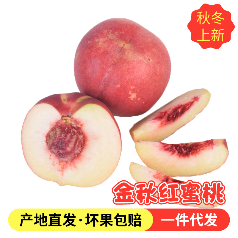 Yantai honey peach Place of Origin Peach fresh Crisp Large fruit Golden autumn red honey