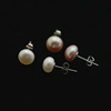Earrings from pearl stainless steel, Japanese and Korean, wholesale
