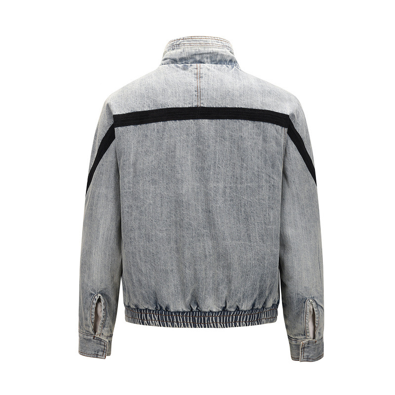 Men's Clothing high street OVER SIZE loose same style retro quilted denim jacket_voghion.com