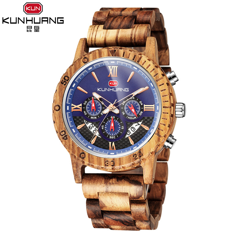 Montre en bois Quartz  - Ref 3423429 Image 3