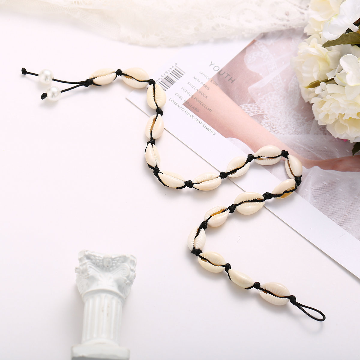  shell necklace creative retro simple shell pearl neck chain_voghion.com