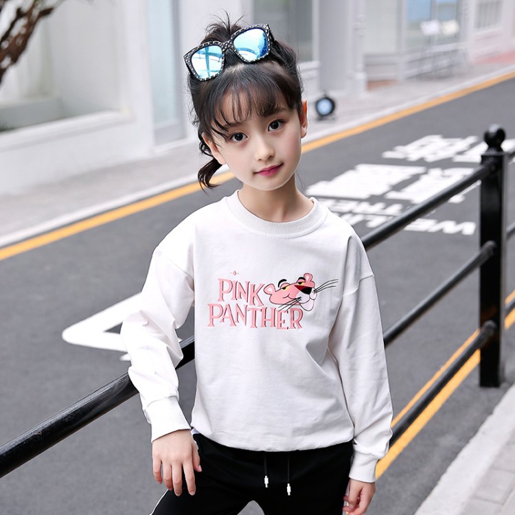 厂家直销2020秋季新款女童纯棉卫衣儿童字母春秋款卡通长袖打底衫|ru