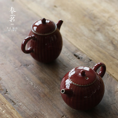 Jong Kiln Jun ware teapot household ceramic tea brewing pot Gongfu tea set single pot small size handheld teapot Five Great Kilns