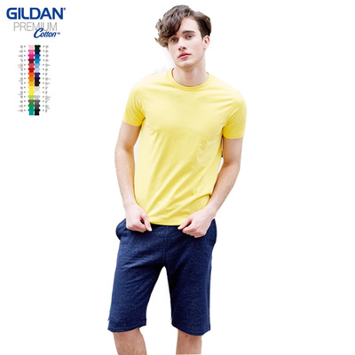 GILDAN76000 Jier Dan T-shirt Men's customized LOGO pure cotton blank T-shirts Short sleeved T-Shirt