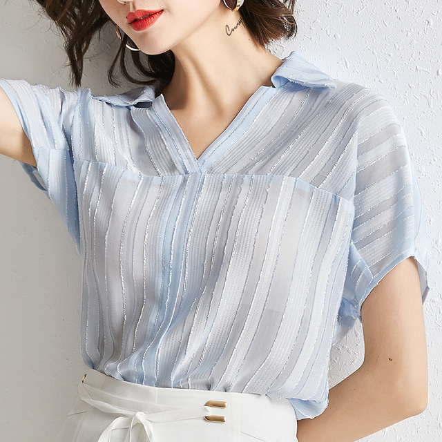 Casual jacquard chiffon shirt