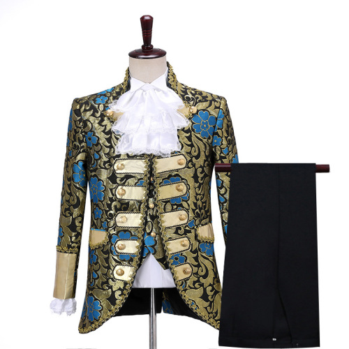 men's jazz dance suit blazers Men European court dress performance dress retro European prince charming stage retro drama performance dress