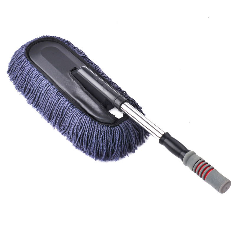厂家直销 卡饰社 可伸缩旋转洗车拖把擦车刷子纤维除尘掸子鸡毛掸