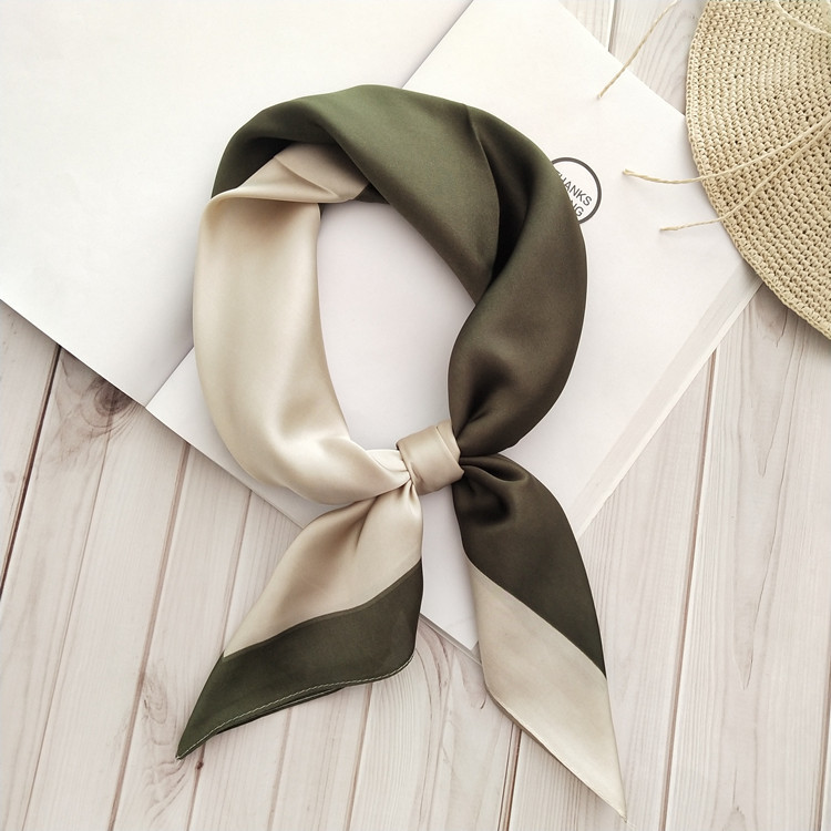 50g Weight Silk Scarf Classification Women's Elegant Color Block Satin Silk Scarf
