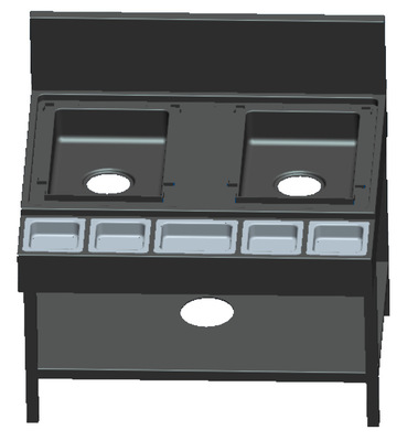 小菜壹碟炒菜機商用配套操作台 含水槽、調料盒 壹個可放2台
