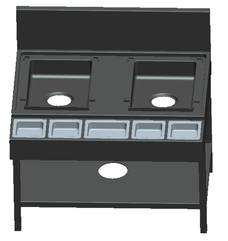 小菜壹碟炒菜機商用配套操作台 含水槽、調料盒 壹個可放2台