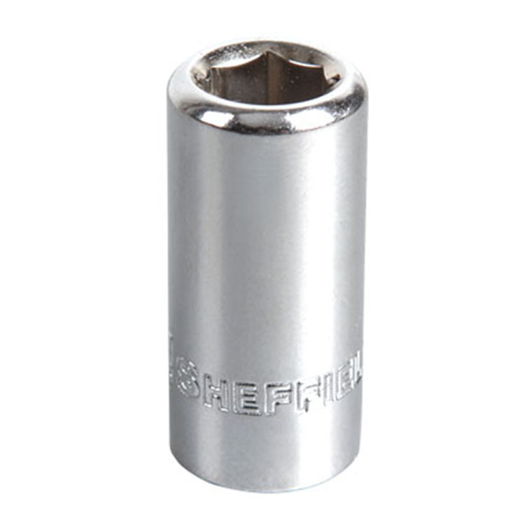 SHEFFIELD/钢盾6.3mm系列1/4套筒接头S013007抛光CR-V方形驱动头