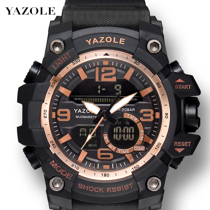 Yazole481 Explosion-proof Multi-function Led Electronic Watch Outdoor Sports Electronic Watch Calendar Alarm Clock Chronograph Watch