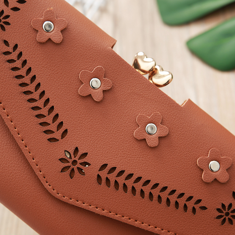 Korean Hollow Flower Long Clutch Bag Wholesale display picture 13