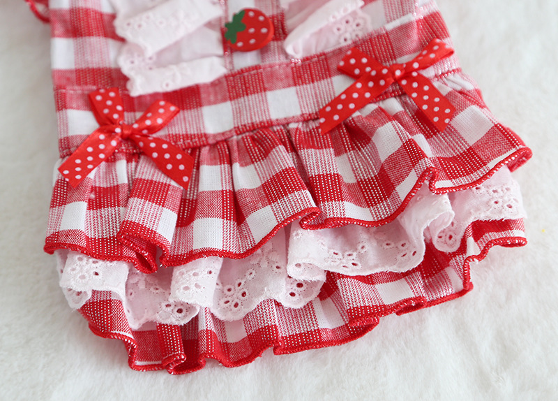 烫金格子花边裙