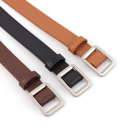 No-hole square buckle women's belt, simple and versatile, needle-free retro fashion belt for women, Korean style student belt