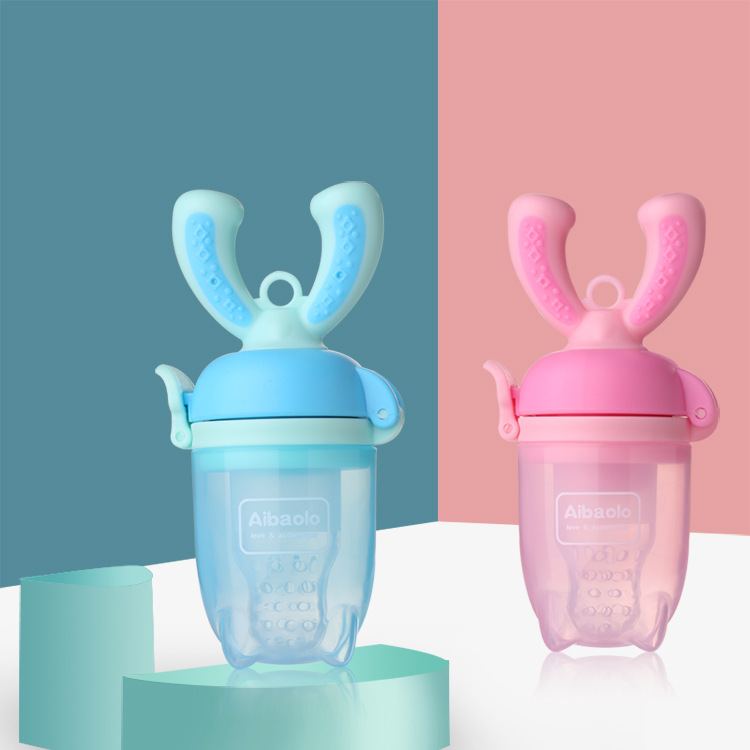 Aibaolo愛堡蘿寶寶咬咬袋 嬰兒推進式矽膠輔食喂養器 果蔬咬咬樂