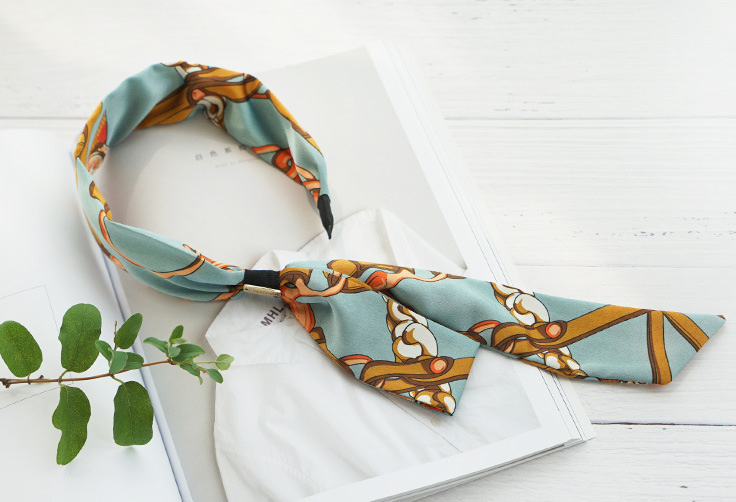 New Fashion Floral Satin Ribbon Silk Scarf Tie Headband display picture 6