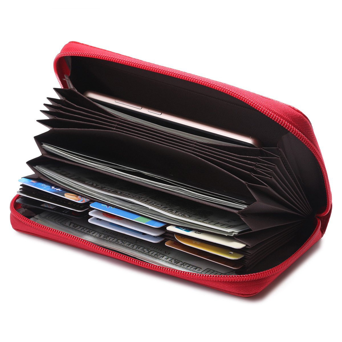 165g Weight Polyester Lining Material Zipper Closure Type Business, Travel Occasion Leather Material Solid Color Pattern Unisex Gender Fashion Style Square Shape Coffee, Pink, Purple, Red, Blue, Black Color Anti-rfid Creative Men's And Women's Leather Long Wallets Multi-function Zipper Wallet 21