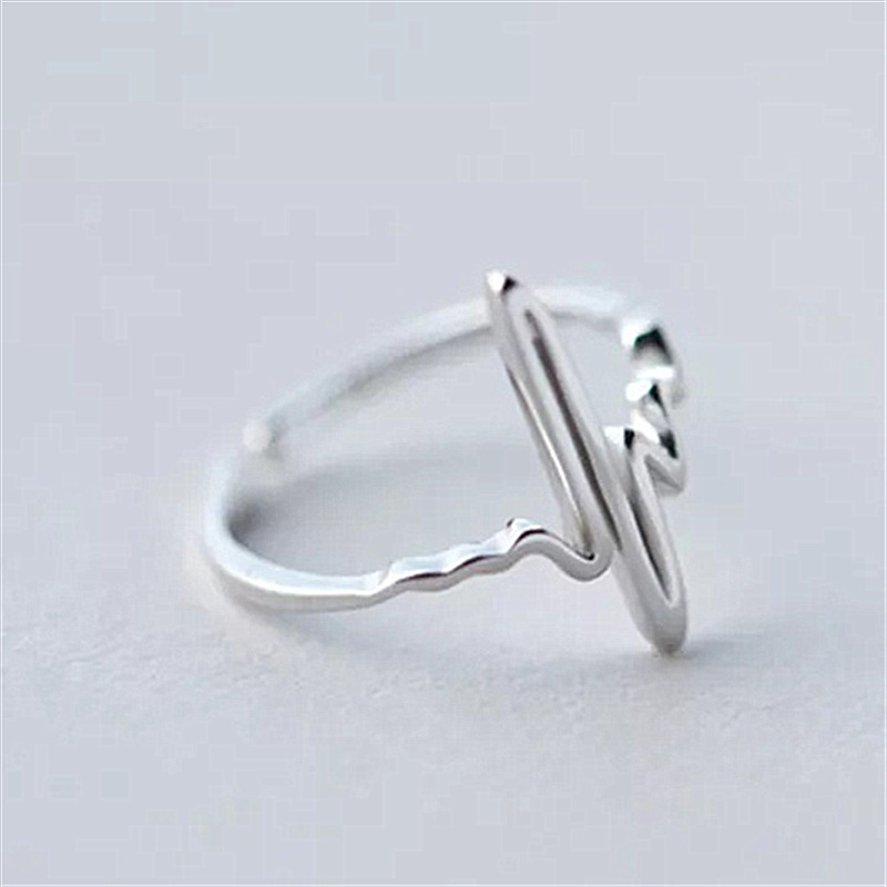 Eleganter Herzschlag Ring Für Damen Einzigartiger Ekg Ring_voghion.com