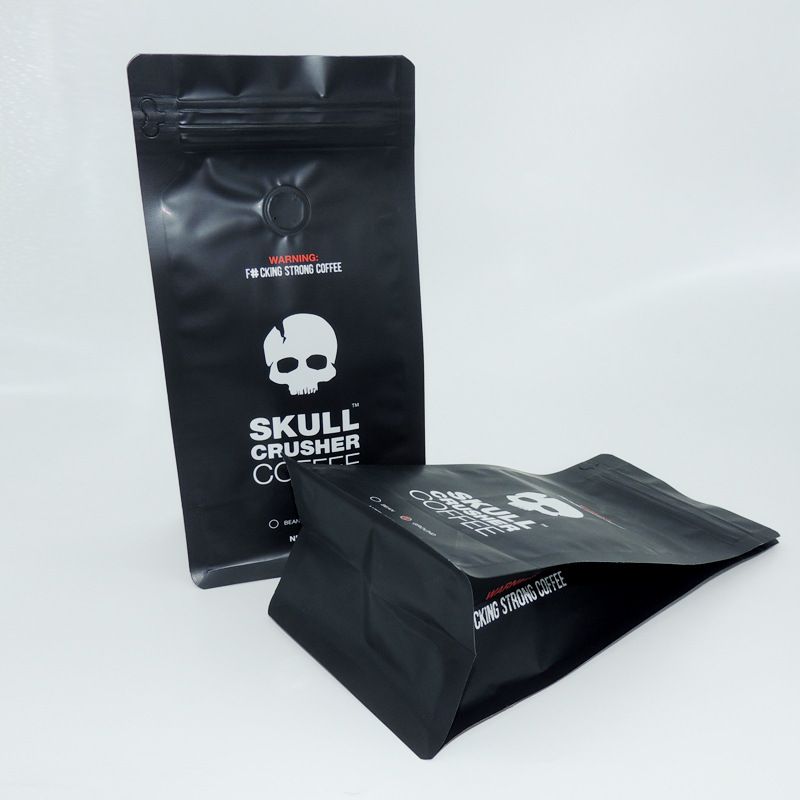 咖啡袋 单气阀八边封袋 牛皮纸铝塑复合咖啡袋 牛皮纸淋膜咖啡袋