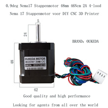 0.9deg Nema17 Stappenmotor 48mm 46Ncm 2A 42���M늙C 0.9��